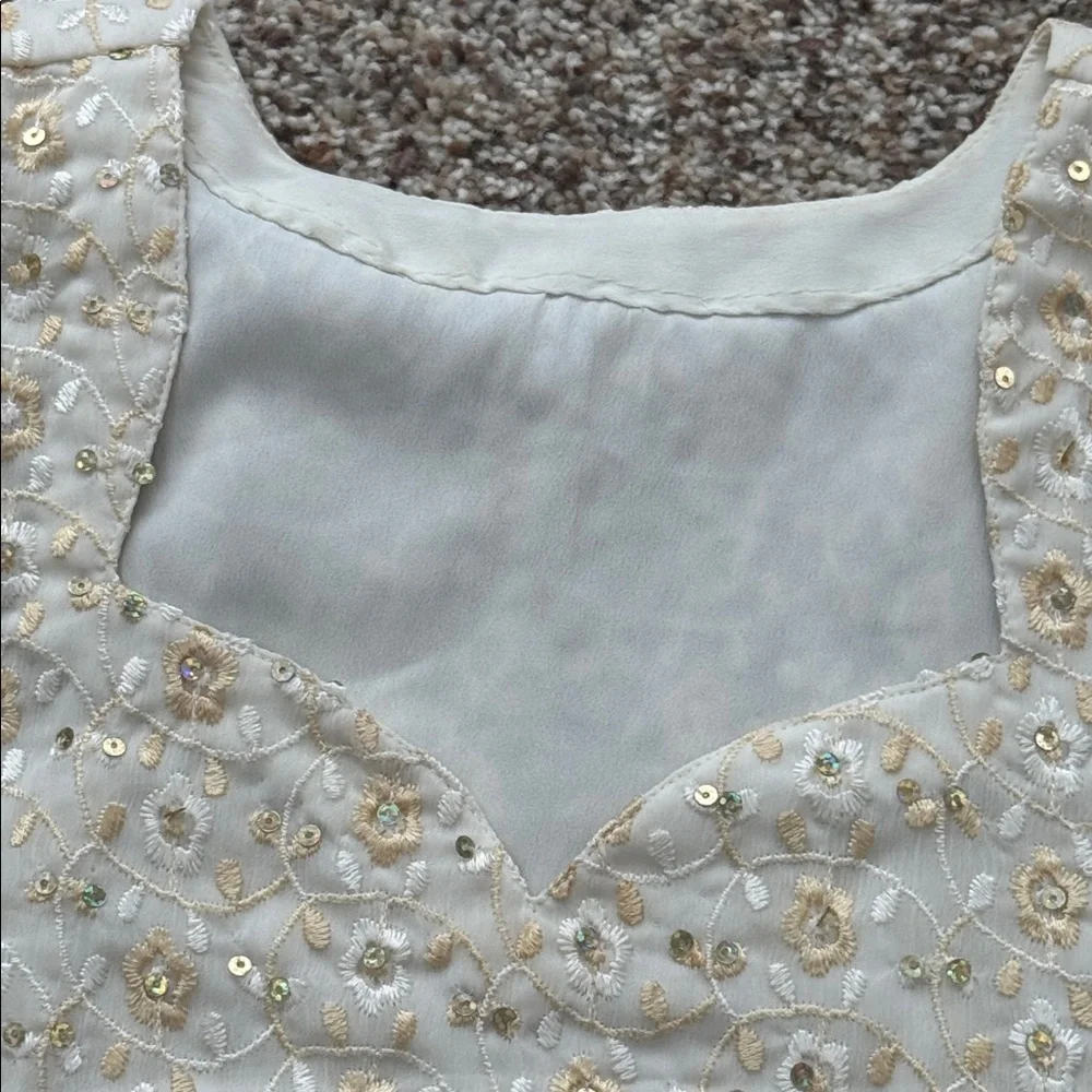 Embroidered  3 piece punjabi dress Set with salwar kurta and dupatta - Picture 4 of 13